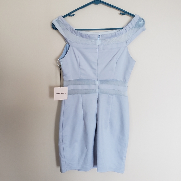 NWT superdown Blue Meghan Mesh Stripe Dress Size Small - Picture 4 of 12